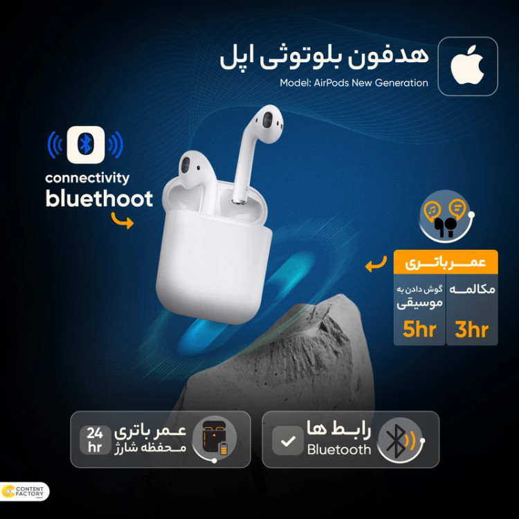 ایرپاد 2 طرح اپل airpods 2 apple