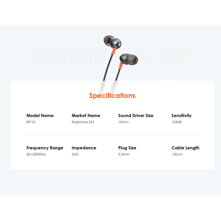 هندزفری آیتل مدل itel Earphone E51