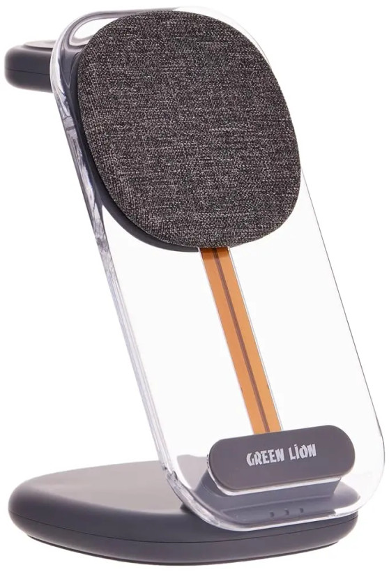 شارژر بیسیم وایرلس گرین مدل Green Lion 3 in 1 Fabric Model GN3N1FAWIRC ظرفیت ۱۵ وات ۳ در ۱
