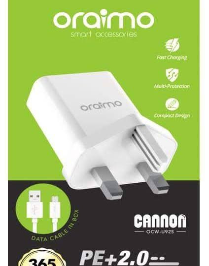شارژر دیواری ارایمو 15 وات مدل OCW-U92S به همراه کابل میکرو microUSB